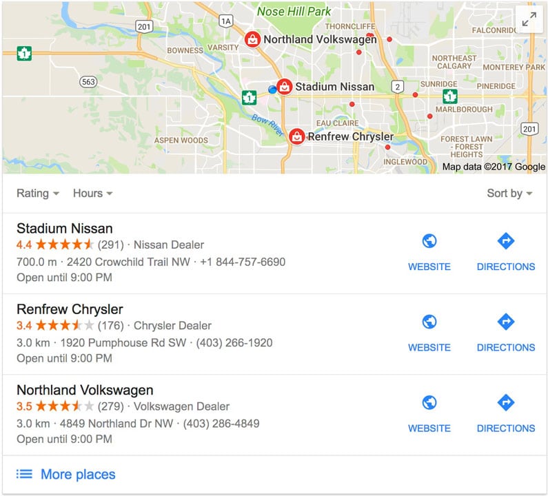 Calgary Google Maps Screenshot